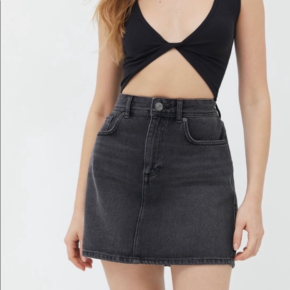 black denim skirt